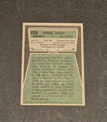 1975 Topps #430 Mike Reid - Thumbnail 2
