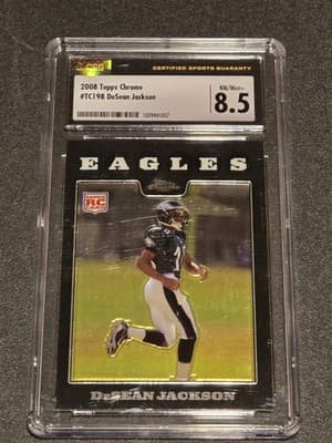 2008 Topps Chrome #TC198 DeSean Jackson Refractors CSG 8.5 - Image 1