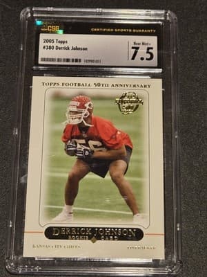 2005 Topps #380 Derrick Johnson SGC 7.5 - Image 1