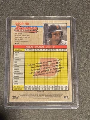 2020 Bowman Heritage #92CP-HR Heliot Ramos Chrome Prospects Refractor #/199 - Thumbnail 2