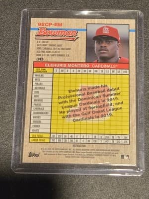 2020 Bowman Heritage #92CP-EM Elehuris Montero Chrome Prospects Refractor #/199 - Thumbnail 2
