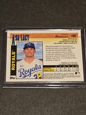 2021 Bowman Heritage #105 Asa Lacy Chrome Prospects Refractor #/199 - Thumbnail 2