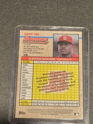 2020 Bowman Heritage #92CP-EM Elehuris Montero Chrome Prospects Blue #/99 - Thumbnail 2