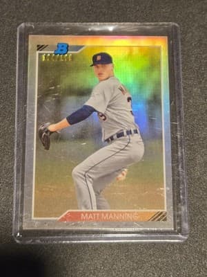 2020 Bowman Heritage #92CP-MM Matt Manning Chrome Prospects Refractor #/199 - Image 1
