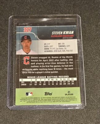 2022 Stadium Club Chrome #327 Steven Kwan - Thumbnail 2
