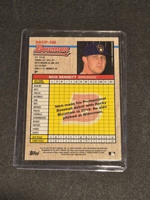 2020 Bowman Heritage #92CP-NB Nick Bennett Chrome Prospects Gold #/50 - Thumbnail 2