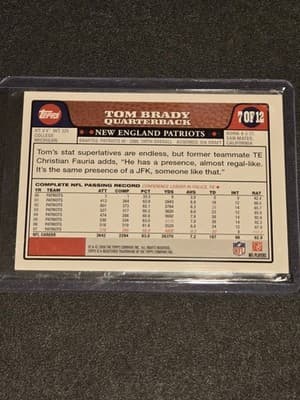 2008 Topps All-Stars #7 Tom Brady - Thumbnail 2
