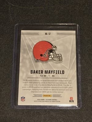 2020 Panini Illusions #57 Baker Mayfield Trophy Collection Sapphire - Thumbnail 2