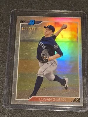 2020 Bowman Heritage #92CP-WHT Logan Gilbert Chrome Prospects Refractor #/199 - Image 1