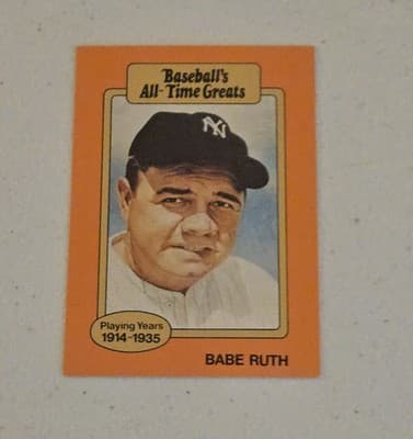 1987 Hygrade All-Time Greats #NNO Babe Ruth Time Greats - Promos (Red Backs) - Image 1