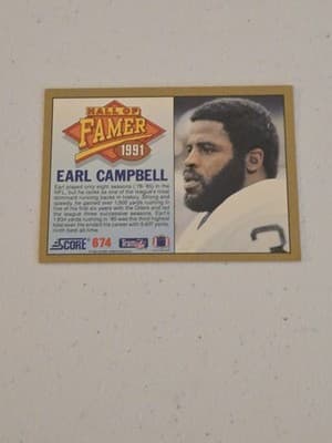 1991 Score #674 Earl Campbell - Thumbnail 2