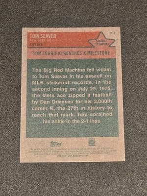 2024 Topps Heritage #BF-7 Tom Seaver Baseball Flashbacks - Thumbnail 2