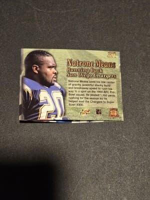 1995 Pacific Triple Folders #31 Natrone Means - Thumbnail 2