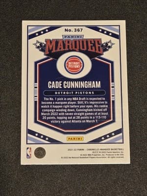 2021-22 Panini Chronicles #367 Cade Cunningham - Thumbnail 2