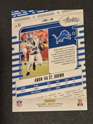 2024 Panini Absolute #33 Amon-Ra St. Brown Retail - Thumbnail 2