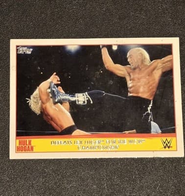 2015 Topps WWE Road to Wrestlemania #22 Defeats Lex Luger Hulk Hogan Tribute - Image 1