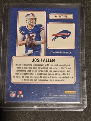 2022 Panini Contenders #WT-JAL Josh Allen Winning Ticket Emerald - Thumbnail 2