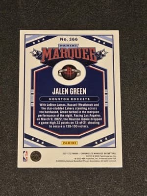 2021-22 Panini Chronicles #366 Jalen Green - Thumbnail 2