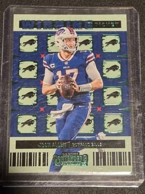 2022 Panini Contenders #WT-JAL Josh Allen Winning Ticket Emerald - Image 1