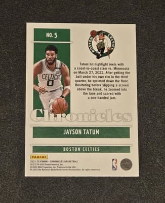 2021-22 Panini Chronicles #5 Jayson Tatum Bronze - Thumbnail 2