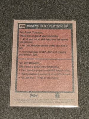 2024 Topps Heritage #198 1994 MVPs (Frank Thomas / Jeff Bagwell) MVP - Thumbnail 2