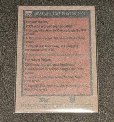 2024 Topps Heritage #205 2009 MVPs (Joe Mauer / Albert Pujols) MVP - Thumbnail 2