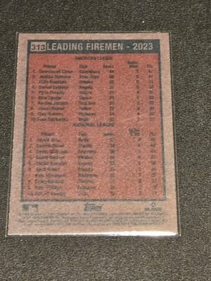 2024 Topps Heritage #313 Leading Firemen - 2023 (Emmanuel Clase/David Bednar - Thumbnail 2