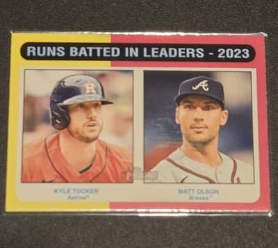 2024 Topps Heritage #308 Runs Batted In Leaders - 2023 (Kyle Tucker/Matt Olson) - Image 1