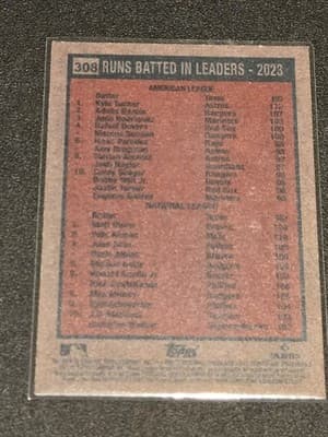 2024 Topps Heritage #308 Runs Batted In Leaders - 2023 (Kyle Tucker/Matt Olson) - Thumbnail 2