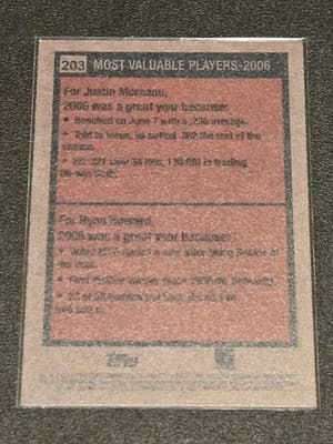 2024 Topps Heritage #203 2006 MVPs (Justin Morneau / Ryan Howard) MVP - Thumbnail 2