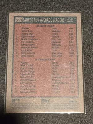 2024 Topps Heritage #311 Earned Run Average Leaders-2023 Gerrit Cole/Blake Snell - Thumbnail 2