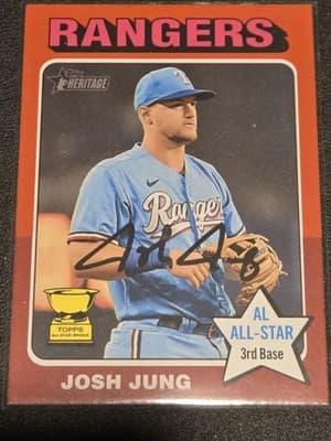 2024 Topps Heritage #298 Josh Jung Red Border - Image 1