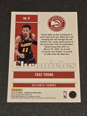 2021-22 Panini Chronicles #6 Trae Young - Thumbnail 2