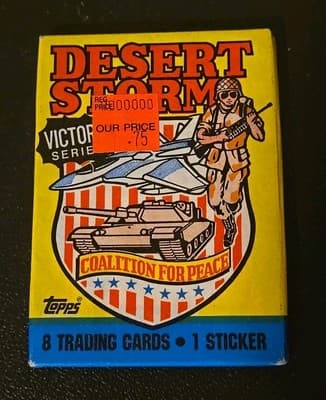 1991 Topps Desert Storm Packs Lot Of 10 8 Cards Per Pack And 1 Sticker Per Pack - Thumbnail 2