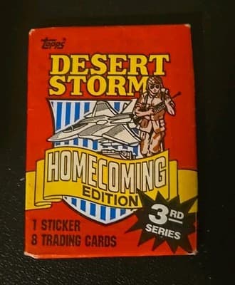 1991 Topps Desert Storm Packs Lot Of 10 8 Cards Per Pack And 1 Sticker Per Pack - Thumbnail 3