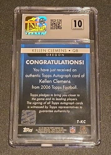 Topps 2006 Kellen Clemens Autograph Card CSG Graded With A 7.5 - Thumbnail 2