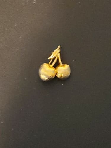 Gold Cherry Brooche Pin - Image 1