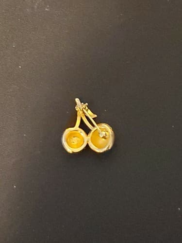 Gold Cherry Brooche Pin - Thumbnail 2