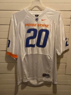 Nike Boise State Football Jersey Mens L White #20 Broncos College Team Replica - Image 1