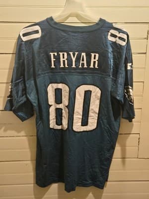 Starter NFL Jersey Mens 54 XXL Fryar 80 Philadelphia Eagles Teal Sewn Players - Image 1