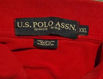 US Polo Assn Polo Shirt Mens XXL Red Short Sleeve Embroidered Logo Pique Cotton - Thumbnail 2