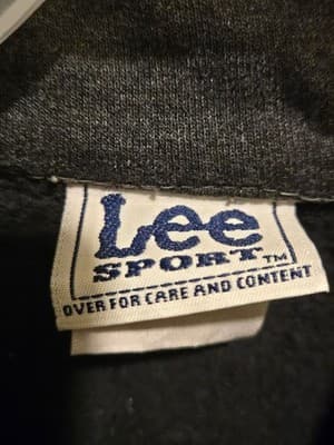 Lee Sport Pullover Mens L Black Red Stripe Quarter Zip Sweatshirt Made Romania - Thumbnail 2