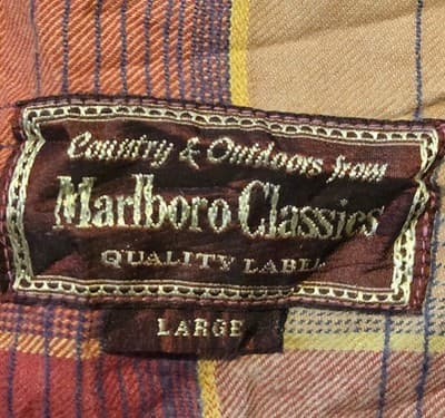 Marlboro Classics Shirt Mens L Long Sleeve Button Front Burgundy Casual Pocket - Thumbnail 2