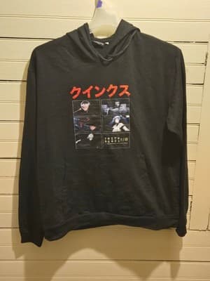 Human Tokyo Ghoul Hoodie Mens L Black Anime Graphic Pullover Kangaroo Pocket - Image 1