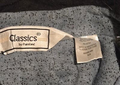 Classics Pullover Sweatshirt Mens XL Blue Collared Pocket Long Sleeve Ribbed - Thumbnail 2