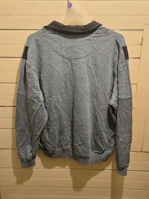 Classics Pullover Sweatshirt Mens XL Blue Collared Pocket Long Sleeve Ribbed - Thumbnail 3