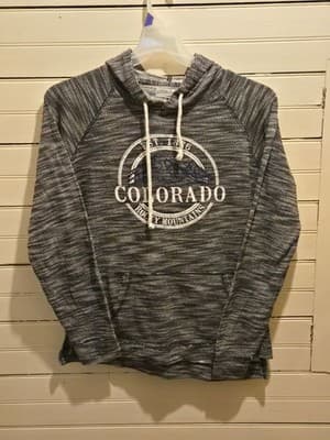 Coconut Creek Hoodie Womens XL Gray Colorado Rocky Mountains Pullover Sweatshirt - Image 1