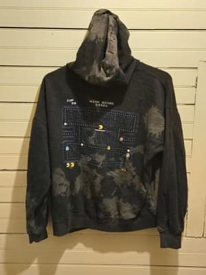 A**holes Live Forever Hoodie Mens XL Tie Dye Black Graphic Pac-Man Sweatshirt - Thumbnail 3