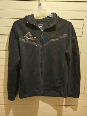 Nike Jacket Mens L Black Full Zip Hooded Northville Mustangs Team Embroidered - Image 1