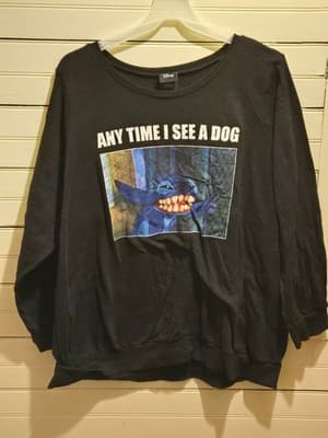 Disney Sweatshirt Women's 4 Black Long Sleeve Pullover Crewneck Cozy Casual Soft - Image 1